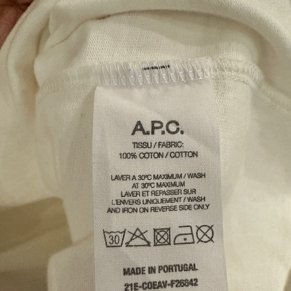 A.P.C. Logo Printed Crewneck T-Shirt XS 🇫🇷🎁 - Picture 5 of 6